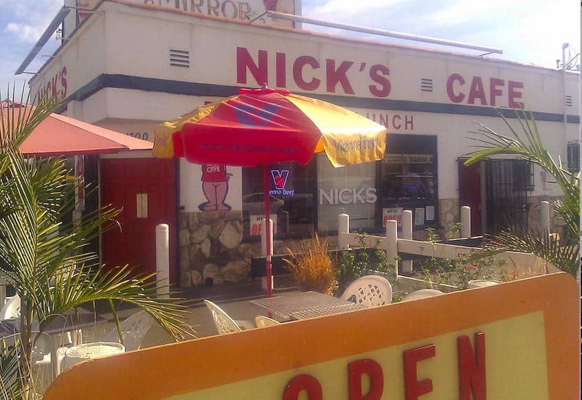 patio view of Nick's Cafe